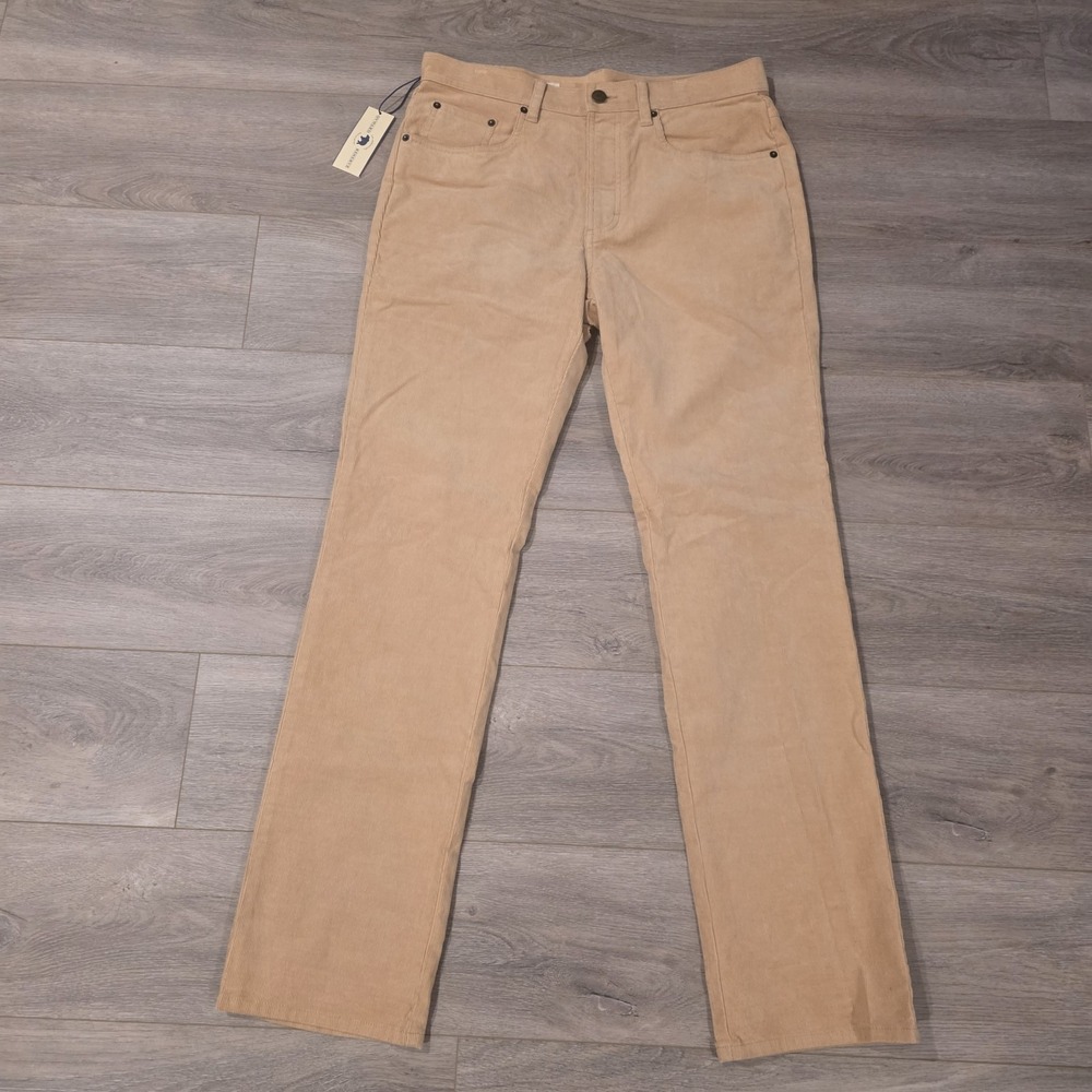 Onward Reserve Corduroy Chino Pants Mens 33x32 Tan Khaki NWT Trousers Beach Prep